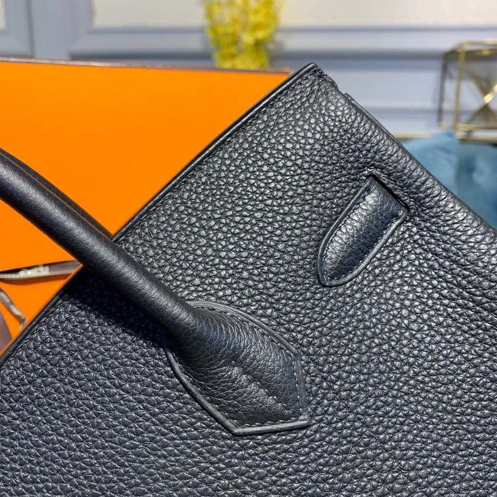 Hermes Birkin Bag 30cm Gold Hardware Togo Leather Semi Handstitched Noir CK89