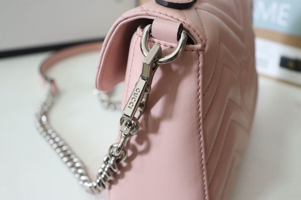 Gucci Marmont Top Handle Bag 22cm 547260 Calfskin Leather Spring/Summer Collection, Cherry Blossom