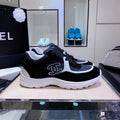 Chanel Nylon Trainer Sneakers Lambskin & Suede Leather Spring/Summer Collection Black/White