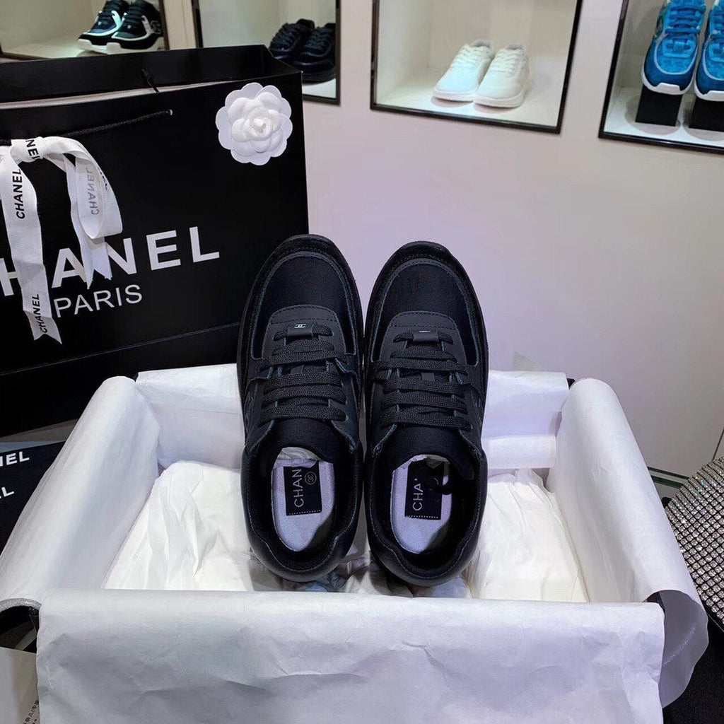 Chanel Nylon Trainer Sneakers Lambskin & Suede Leather Spring/Summer Collection Black