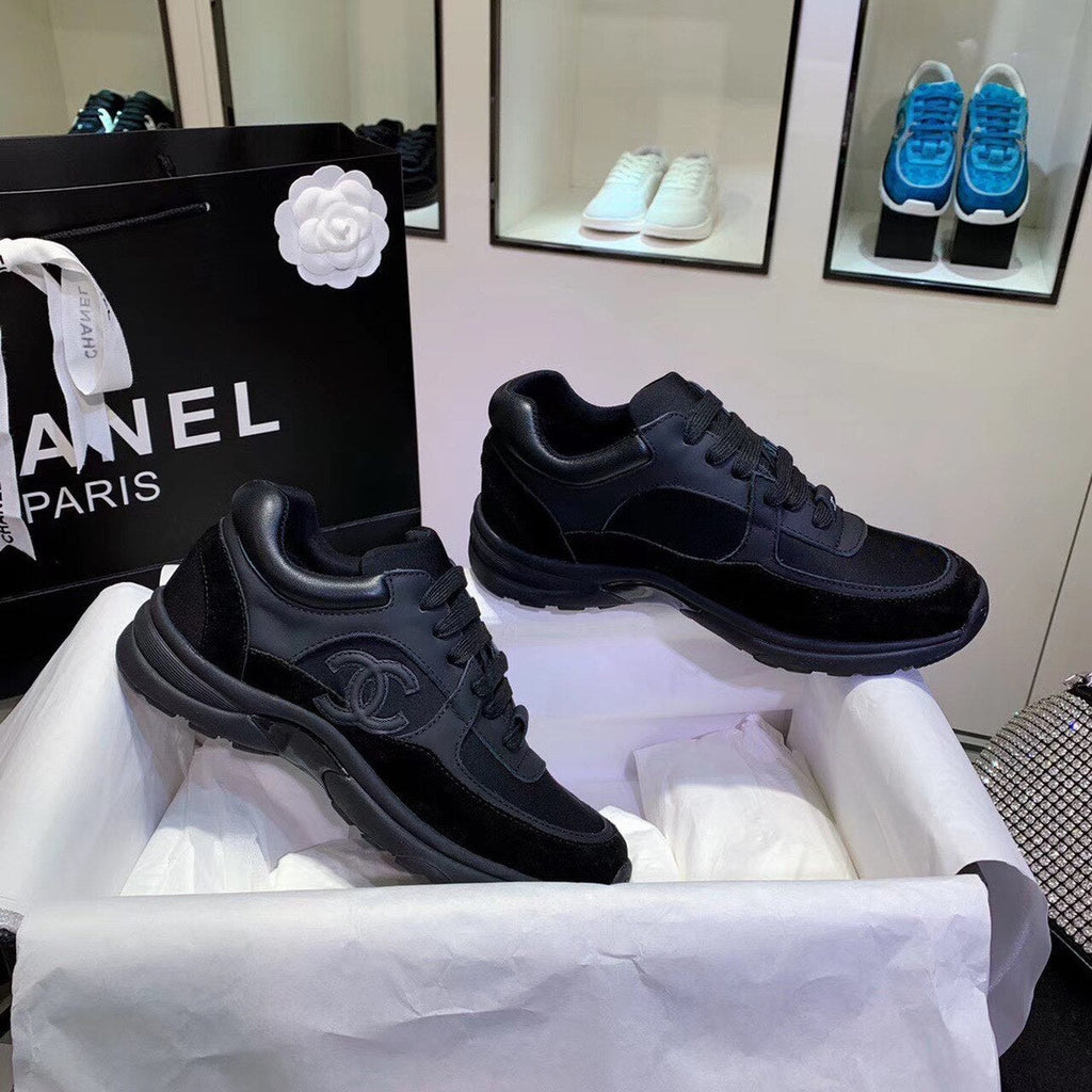 Chanel Nylon Trainer Sneakers Lambskin & Suede Leather Spring/Summer Collection Black