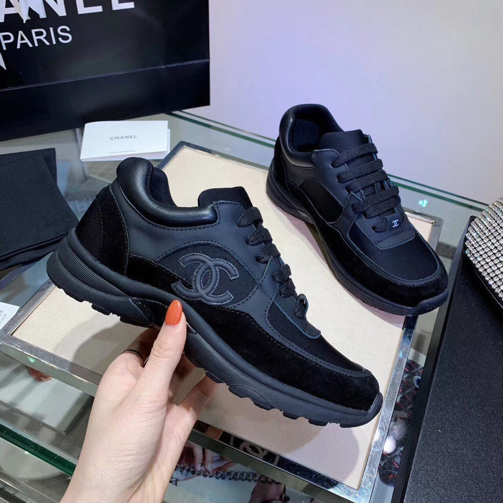Chanel Nylon Trainer Sneakers Lambskin & Suede Leather Spring/Summer Collection Black