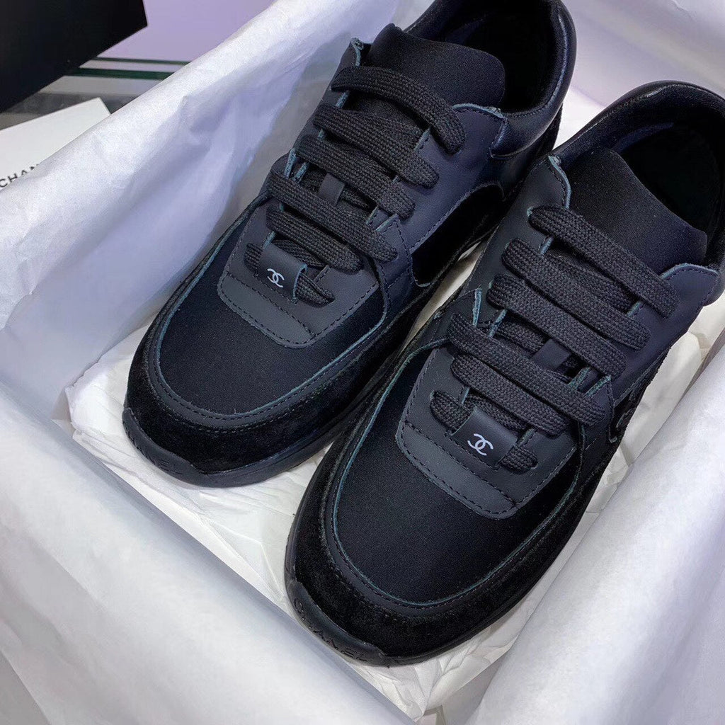 Chanel Nylon Trainer Sneakers Lambskin & Suede Leather Spring/Summer Collection Black