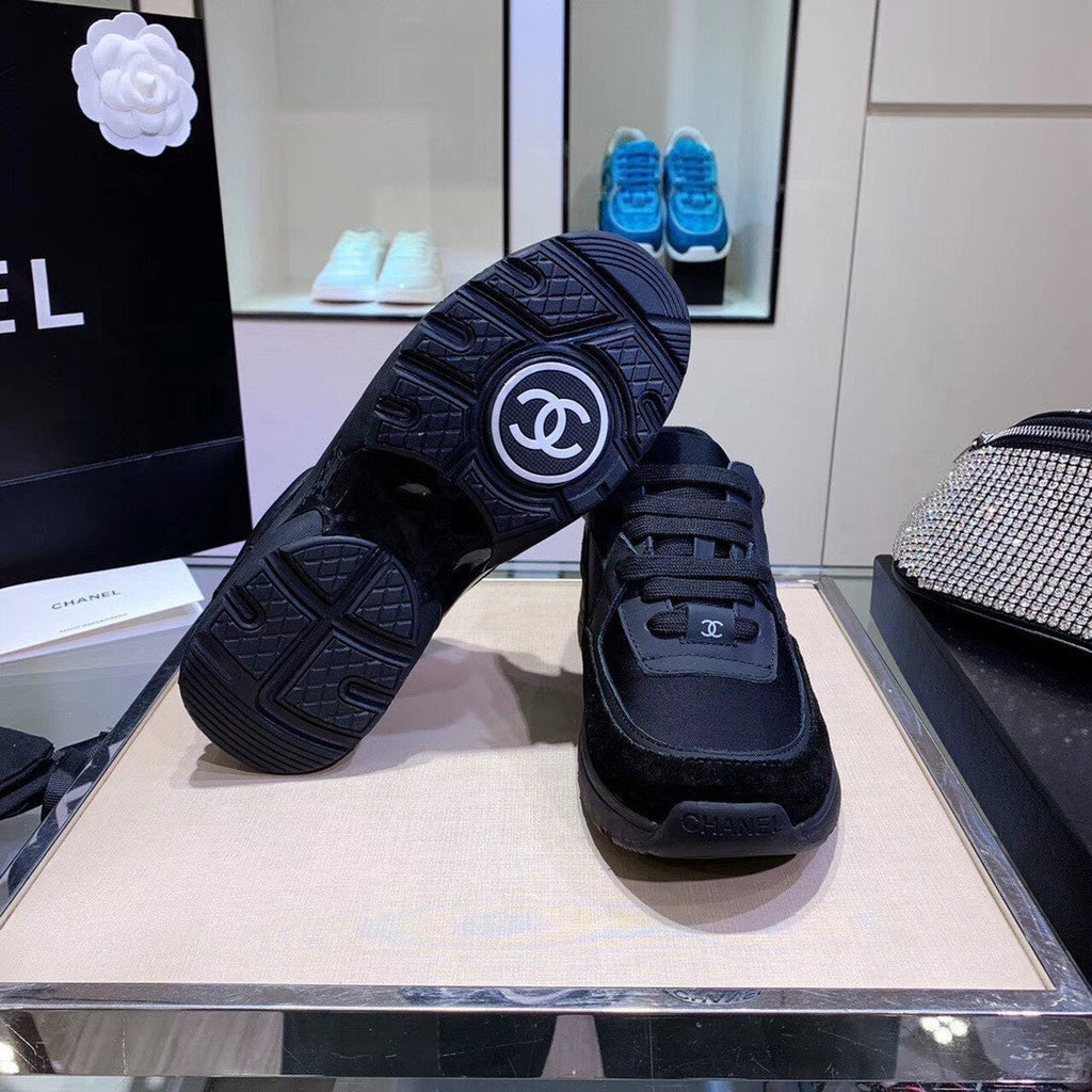 Chanel Nylon Trainer Sneakers Lambskin & Suede Leather Spring/Summer Collection Black