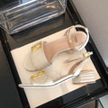 Fendi FF Block Heel Flat Sandals Croc Embossed Calfskin Leather Spring/Summer 2020 Collection, White