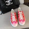 Louis Vuitton Tie Dye Escale Time Out Sneakers Calfskin Leather Spring/Summer Collection 1A7ULR, Rouge
