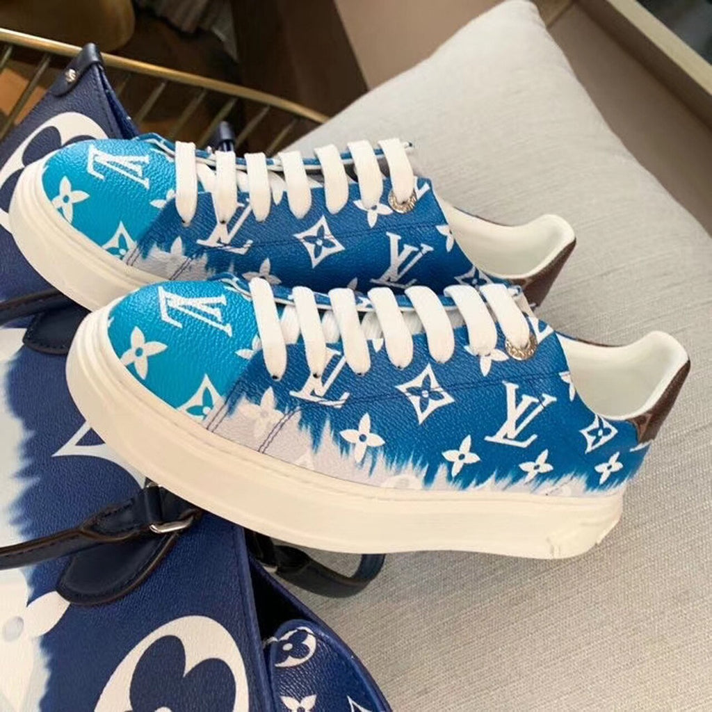 Louis Vuitton Tie Dye Escale Time Out Sneakers Calfskin Leather Spring/Summer Collection 1A7UM7 Blue