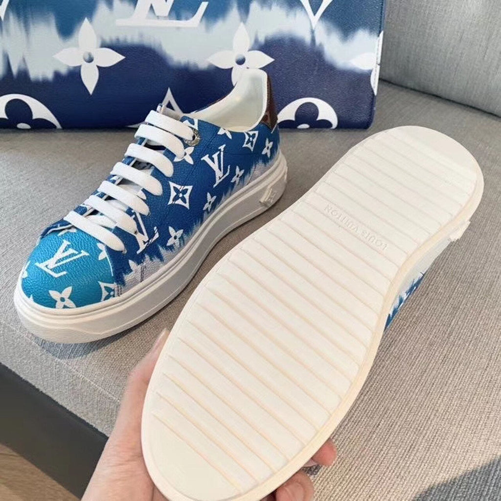 Louis Vuitton Tie Dye Escale Time Out Sneakers Calfskin Leather Spring/Summer Collection 1A7UM7 Blue