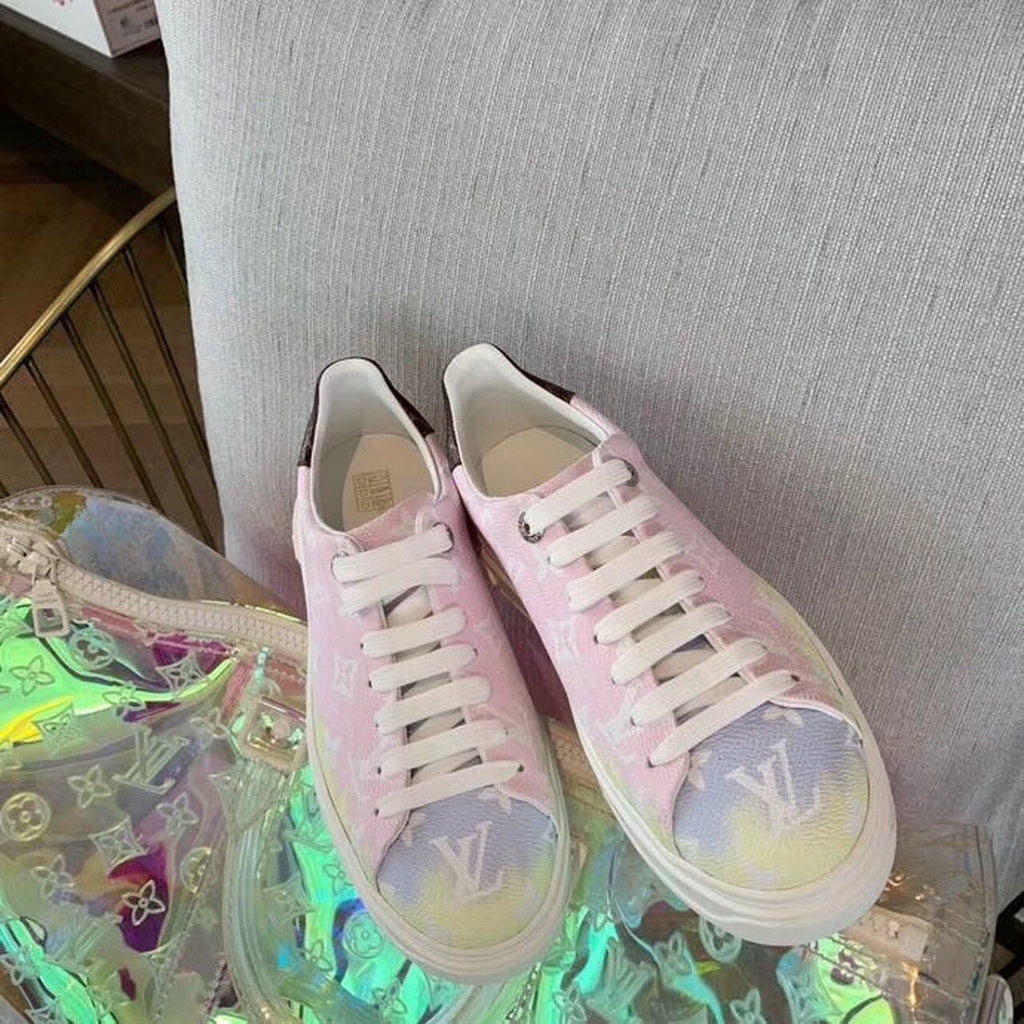 Louis Vuitton Tie Dye Escale Time Out Sneakers Calfskin Leather Spring/Summer Collection Pink