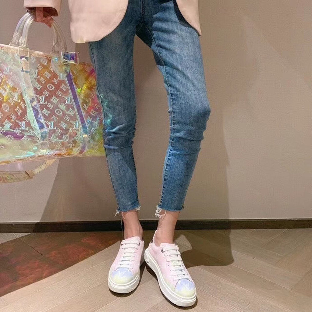 Louis Vuitton Tie Dye Escale Time Out Sneakers Calfskin Leather Spring/Summer Collection Pink