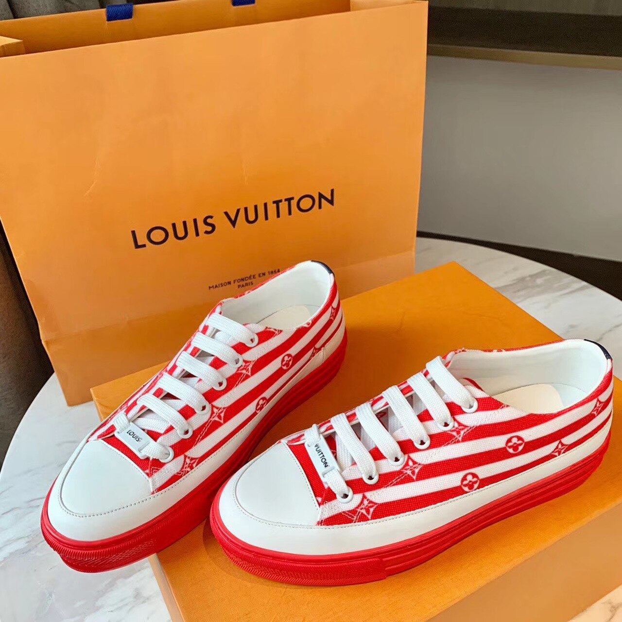 Louis Vuitton Escale Stellar Sneaker Calfskin Leather Spring/Summer 2020 Collection 1A7U4N Red