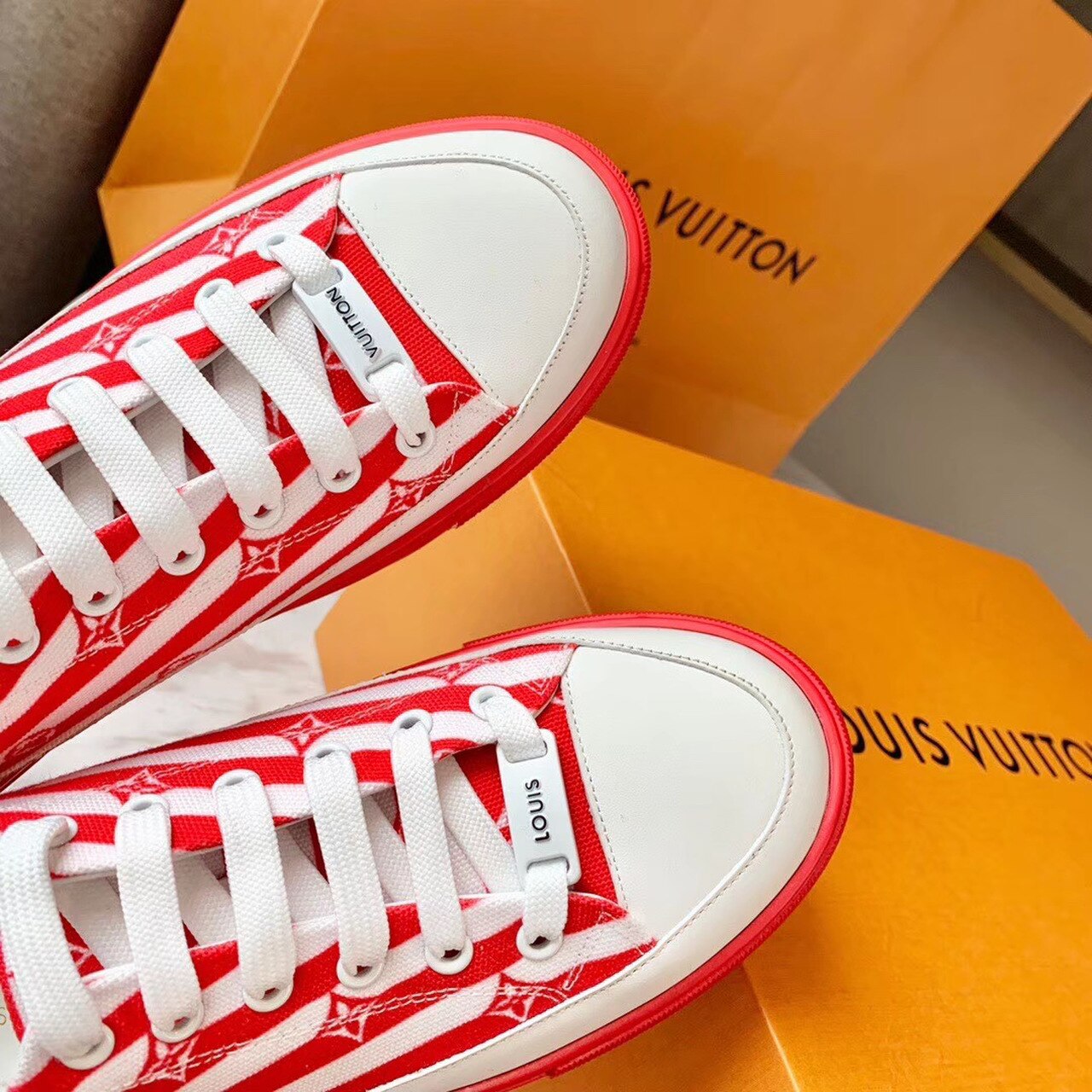 Louis Vuitton Escale Stellar Sneaker Calfskin Leather Spring/Summer 2020 Collection 1A7U4N Red