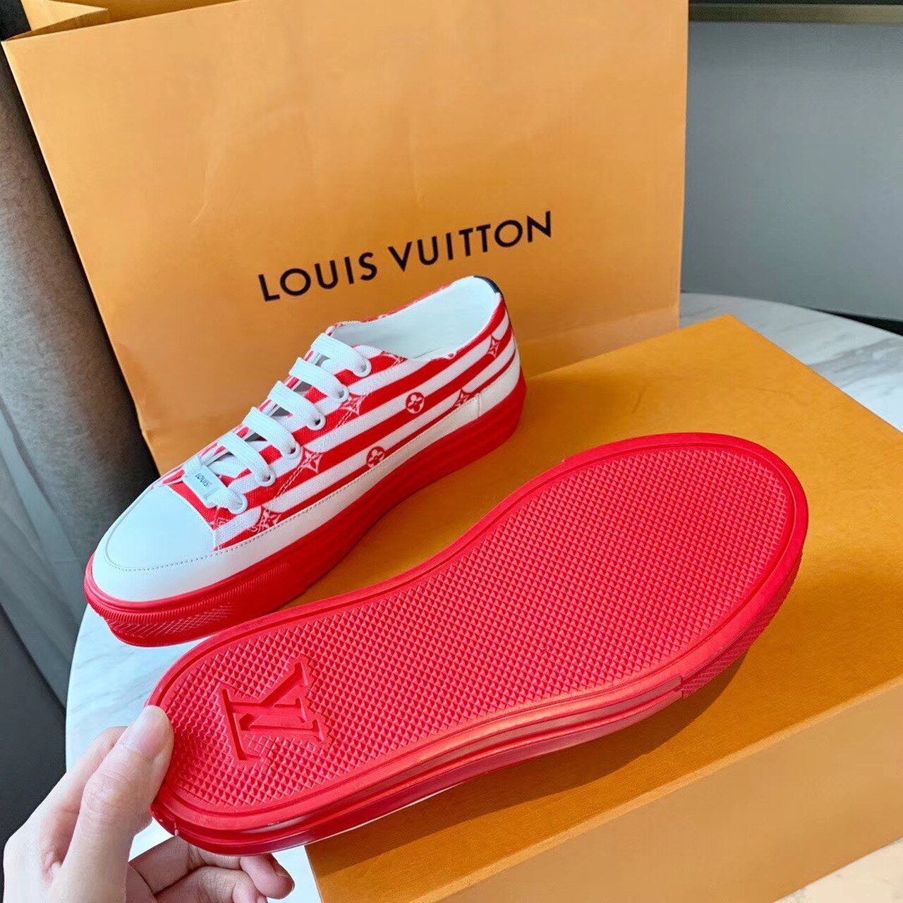 Louis Vuitton Escale Stellar Sneaker Calfskin Leather Spring/Summer 2020 Collection 1A7U4N Red