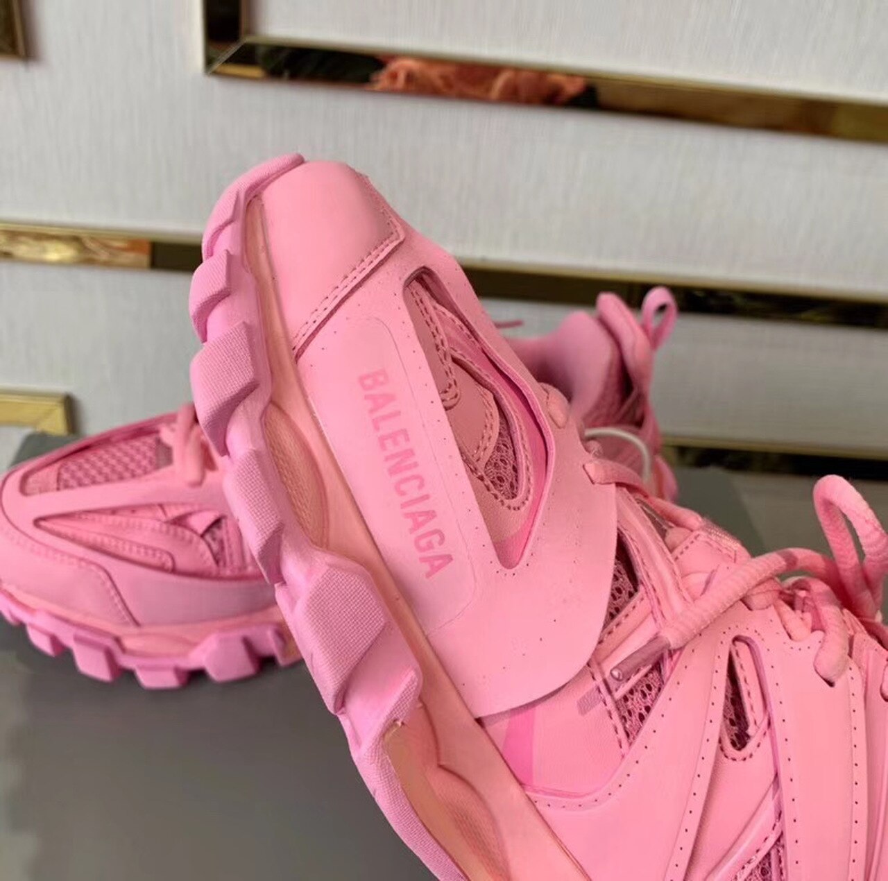 Balenciaga Track 2 Sneakers Calfskin Leather Spring/Summer 2020 Collection, Pepto Pink