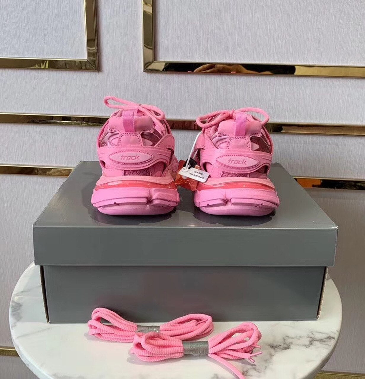 Balenciaga Track 2 Sneakers Calfskin Leather Spring/Summer 2020 Collection, Pepto Pink