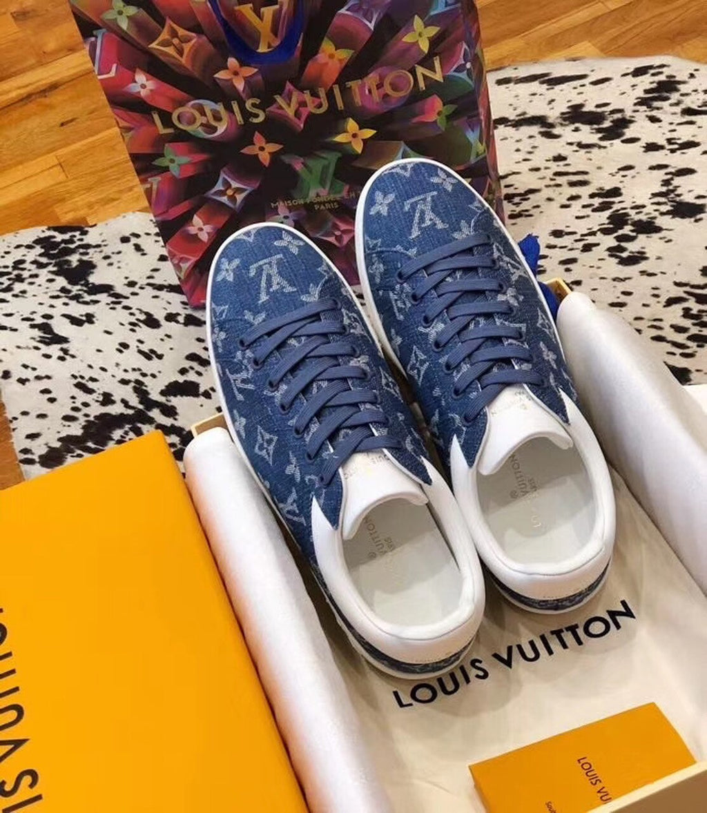 Louis Vuitton Luxembourg Sneakers Calfskin Leather Spring/Summer Collection 1A4XYE Denim Blue