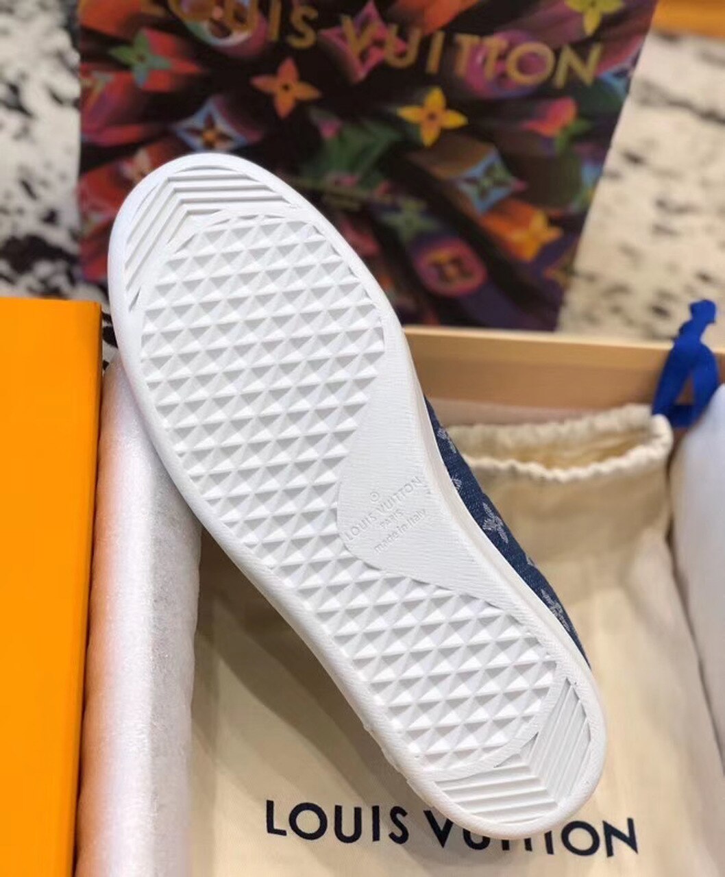 Louis Vuitton Luxembourg Sneakers Calfskin Leather Spring/Summer Collection 1A4XYE Denim Blue