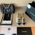 Chanel Quilted Espadrilles Lambskin Leather Spring/Summer Collection, Beige/Black