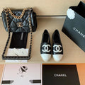 Chanel Quilted Espadrilles Lambskin Leather Spring/Summer Collection Black/White