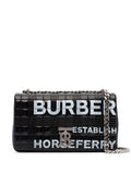 Horseferry-print quilted patent-leather shoulder bag