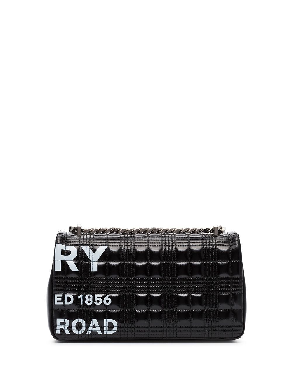 Horseferry-print quilted patent-leather shoulder bag