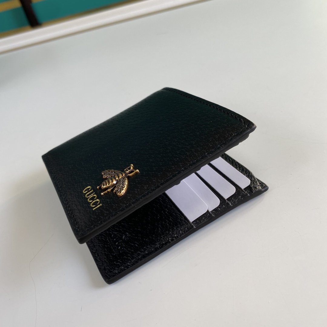 Gucci Bee Logo Black Wallet 11cm