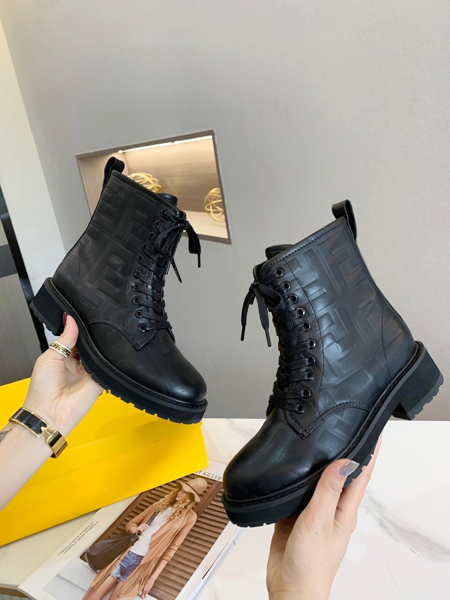 Fendi Signature Boots Black