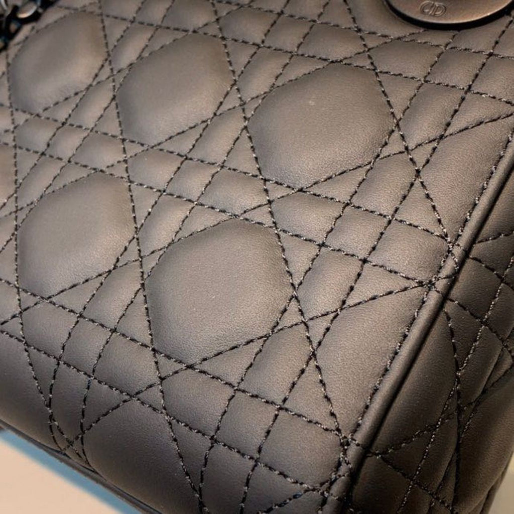 Christian Dior Mini Lady Dior Bag 18cm with Chain Matte Hardware Lambskin Leather Spring/Summer Collection, Black