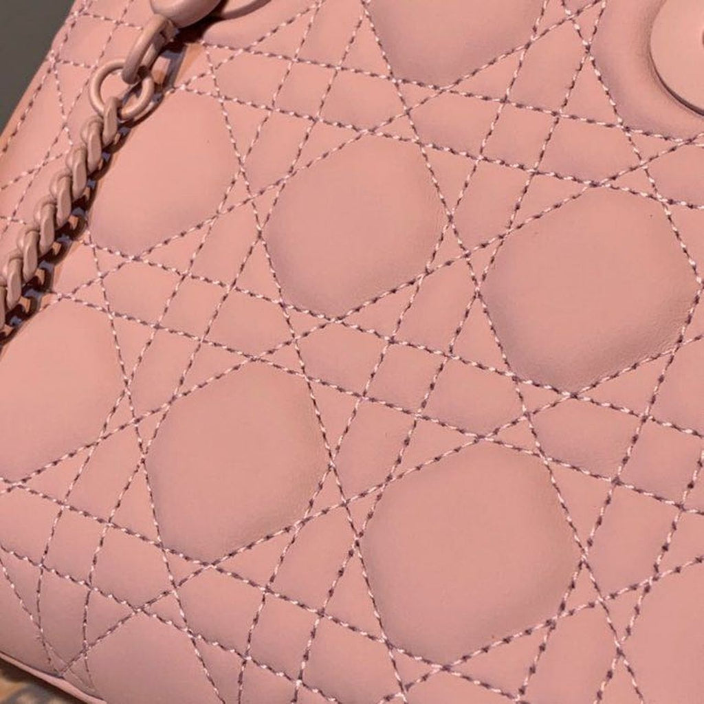 Christian Dior Mini Lady Dior Bag 18cm with Chain Matte Hardware Lambskin Leather Spring/Summer Collection, Powder Pink