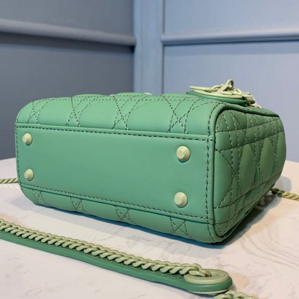 Christian Dior Mini Lady Dior Bag 18cm with Chain Matte Hardware Lambskin Leather Spring/Summer Collection, Spring Green
