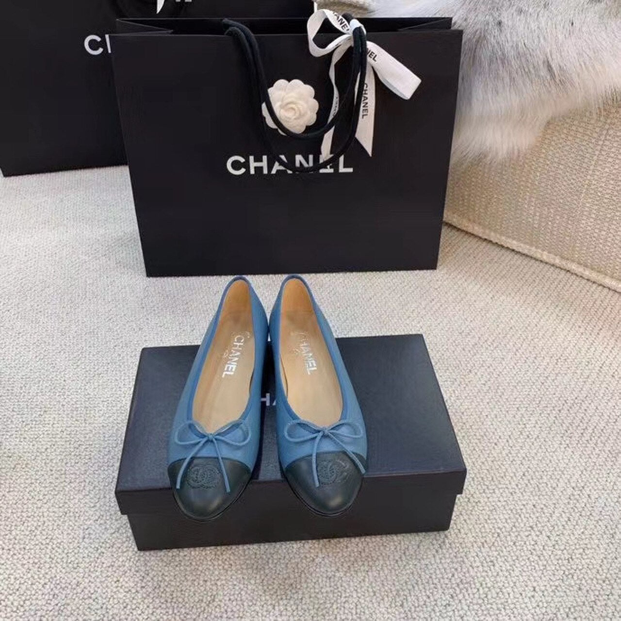 Chanel Ballerina Flats Calfskin Leather Spring/Summer Collection, Blue