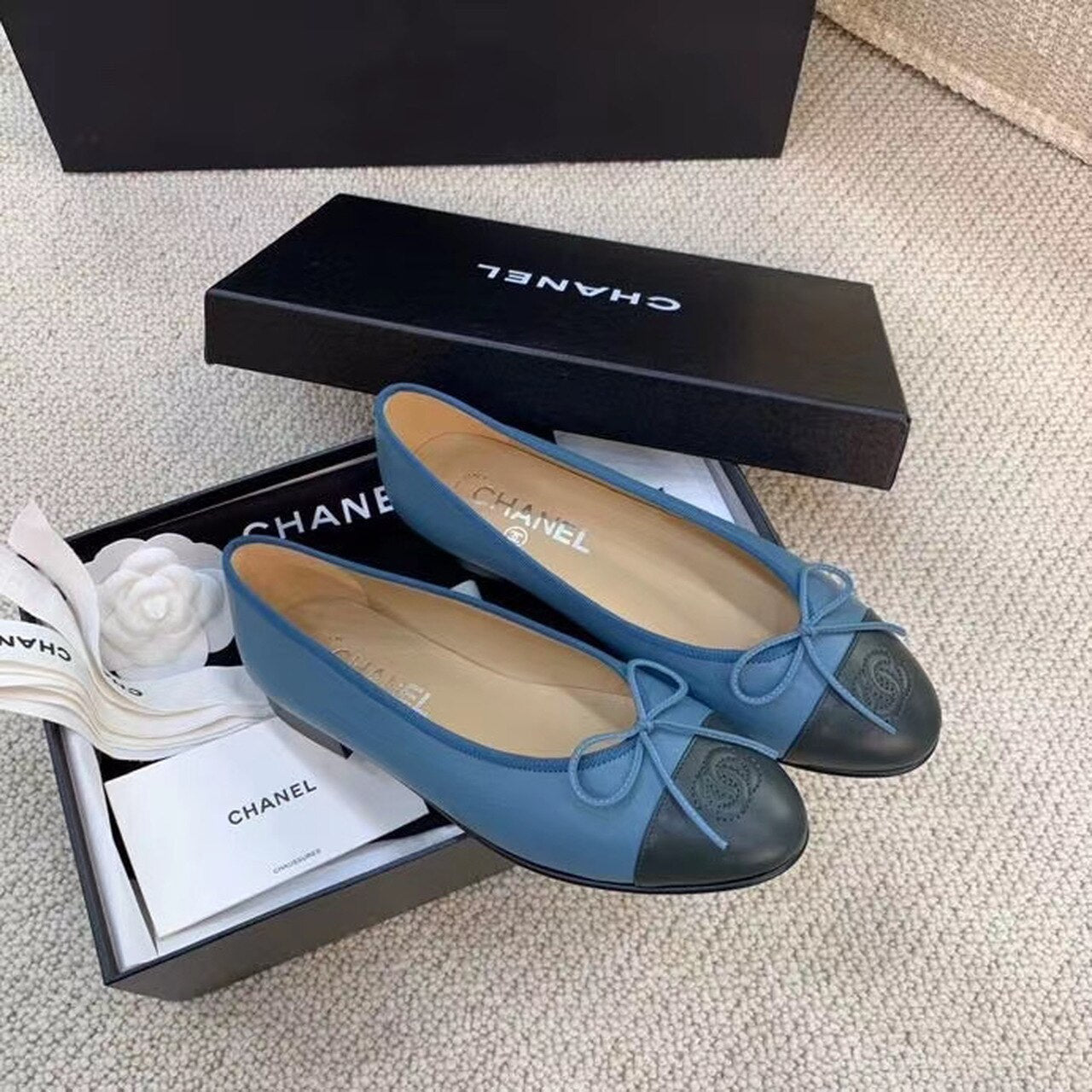 Chanel Ballerina Flats Calfskin Leather Spring/Summer Collection, Blue