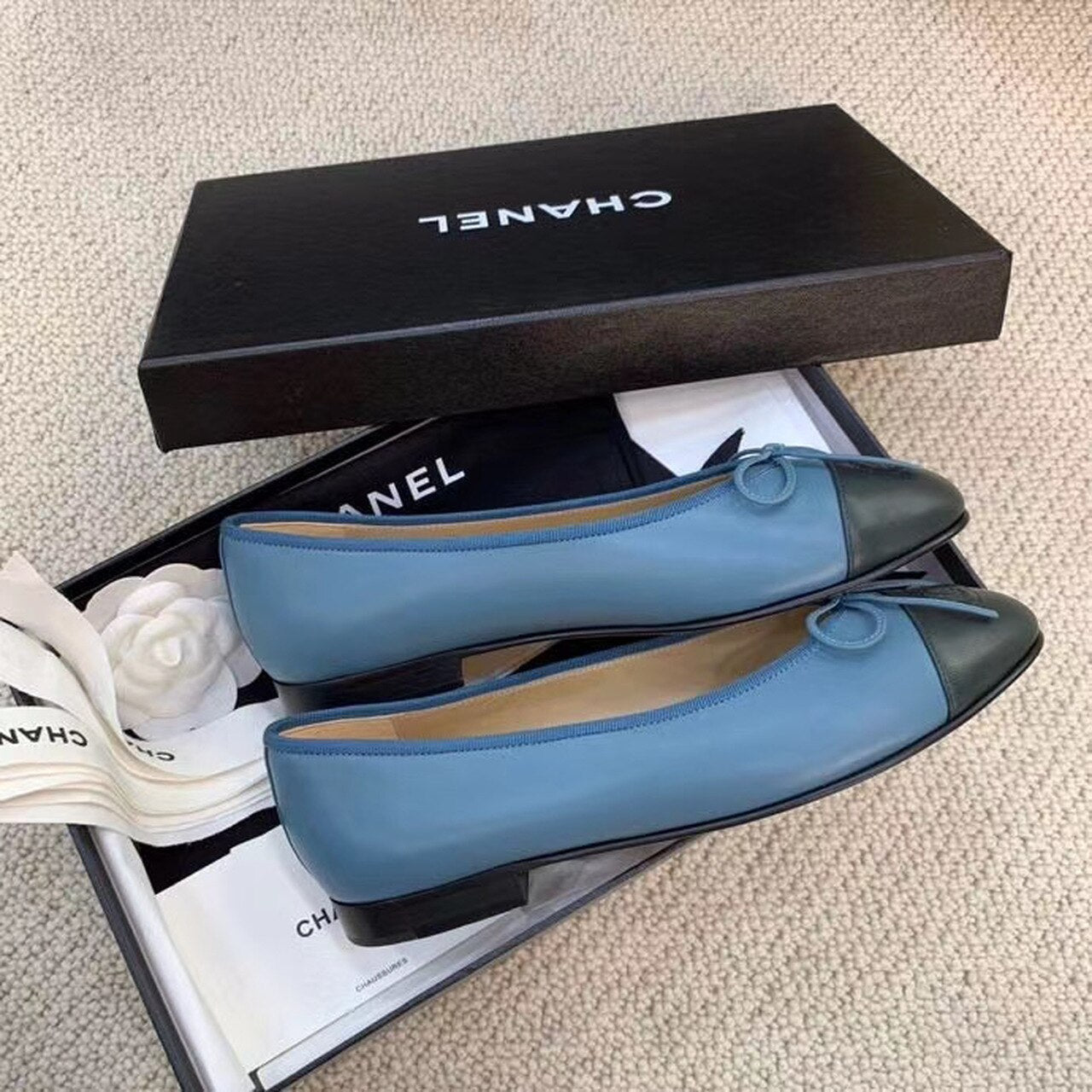 Chanel Ballerina Flats Calfskin Leather Spring/Summer Collection, Blue