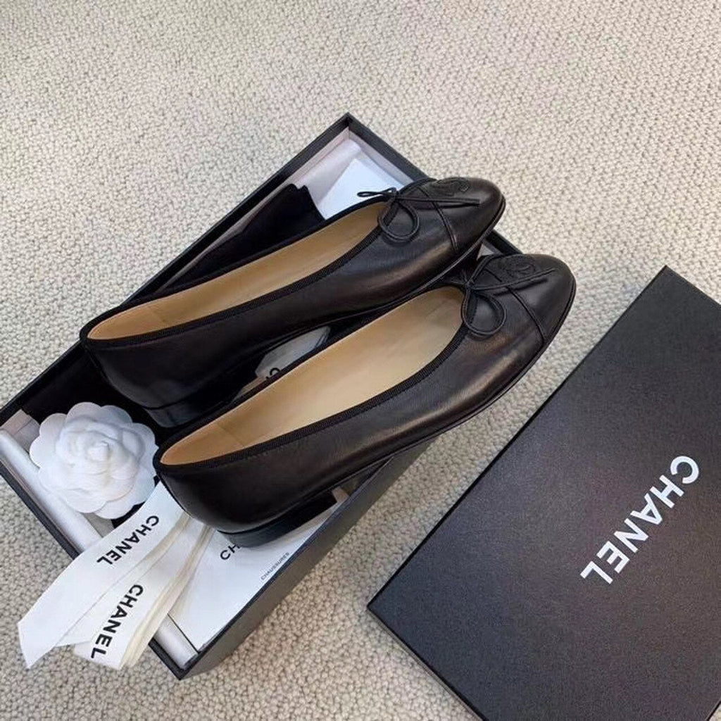 Chanel Ballerina Flats Calfskin Leather Spring/Summer Collection Black