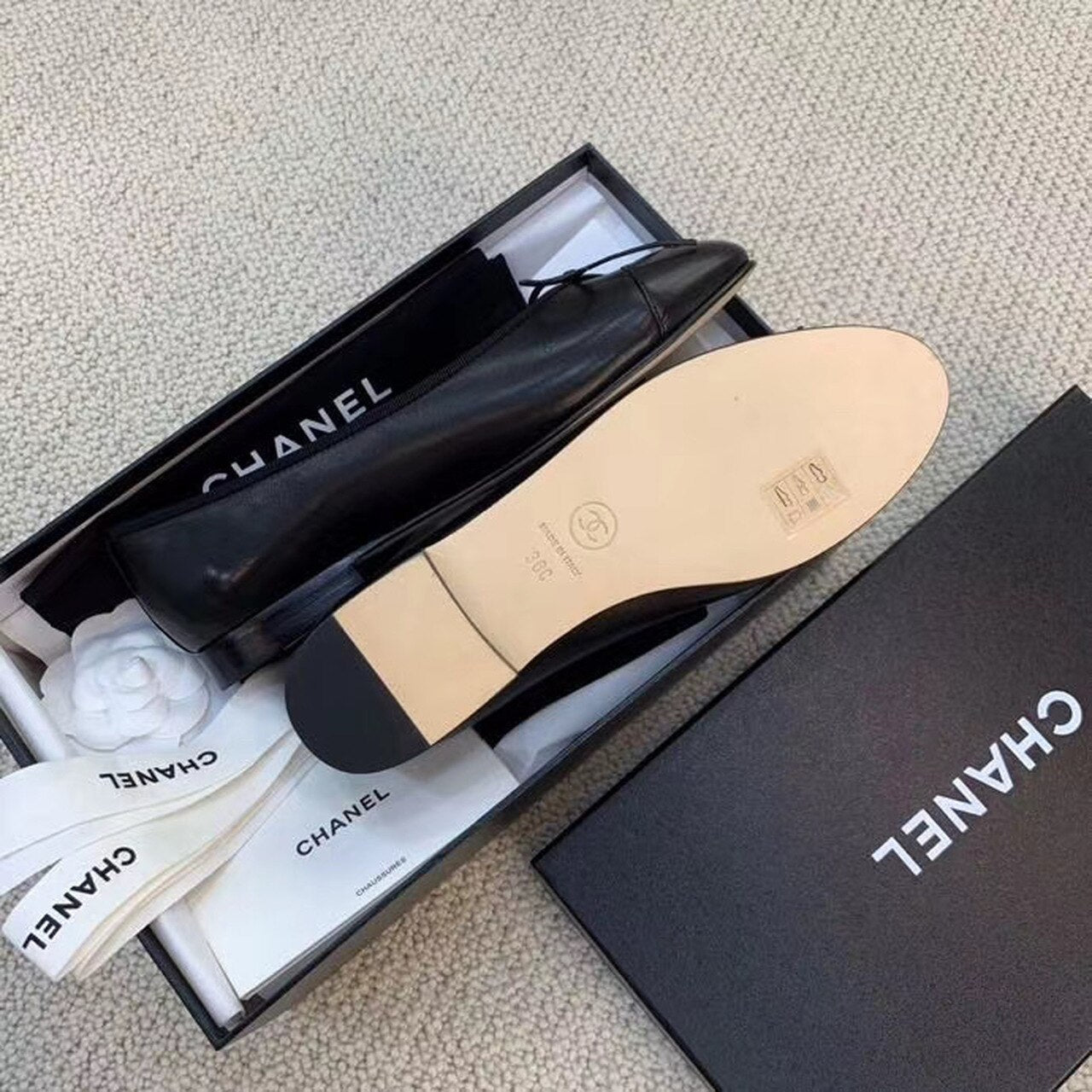 Chanel Ballerina Flats Calfskin Leather Spring/Summer Collection Black