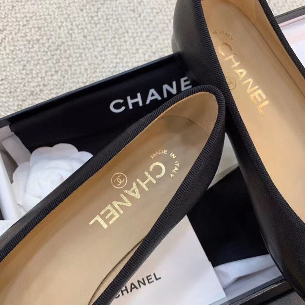 Chanel Ballerina Flats Calfskin Leather Spring/Summer Collection Black
