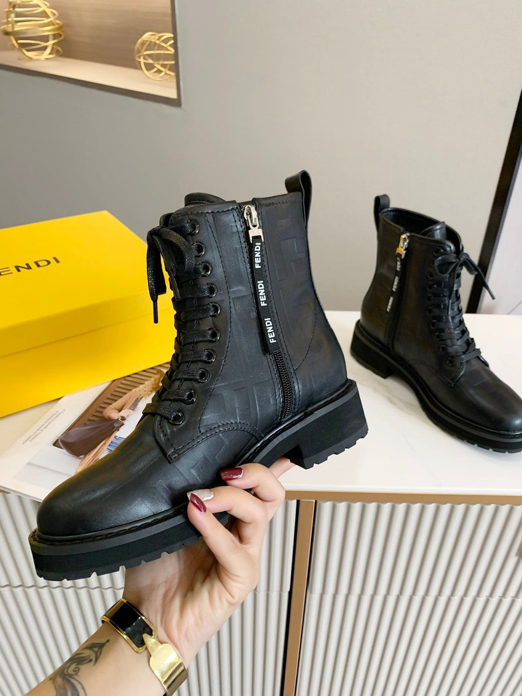 Fendi Signature Boots Black