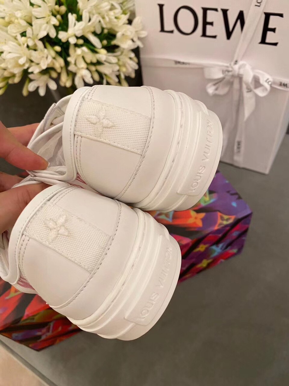 Louis Vuitton Stellar Sneakers Calfskin Leather Spring/Summer Collection 1A87F3 Pink/White