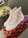 Louis Vuitton Stellar High-Top Sneakers Calfskin Leather Spring/Summer Collection Pink/White