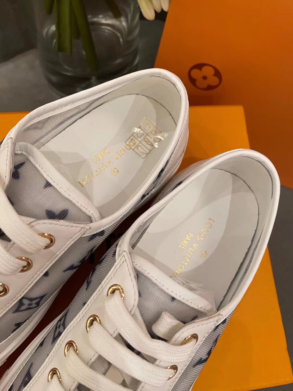 Louis Vuitton Stellar Sneakers Calfskin Leather Spring/Summer Collection Blue/White