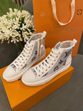 Louis Vuitton Stellar Hi-Top Sneakers Calfskin Leather Spring/Summer Collection 1A87F3 Blue/White