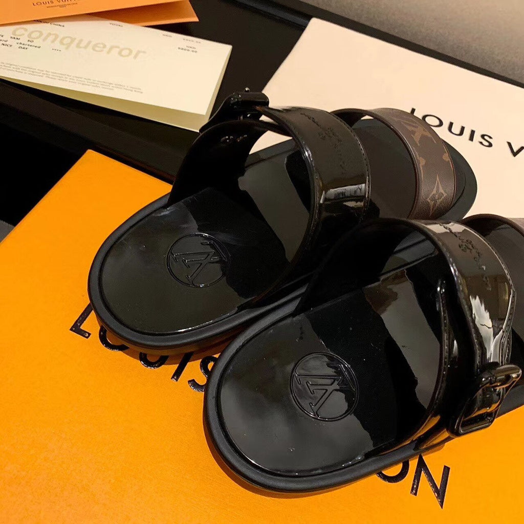 Louis Vuitton Sunbath Flat Mules PVC Spring/Summer 2020 Collection 1A66WX Noir