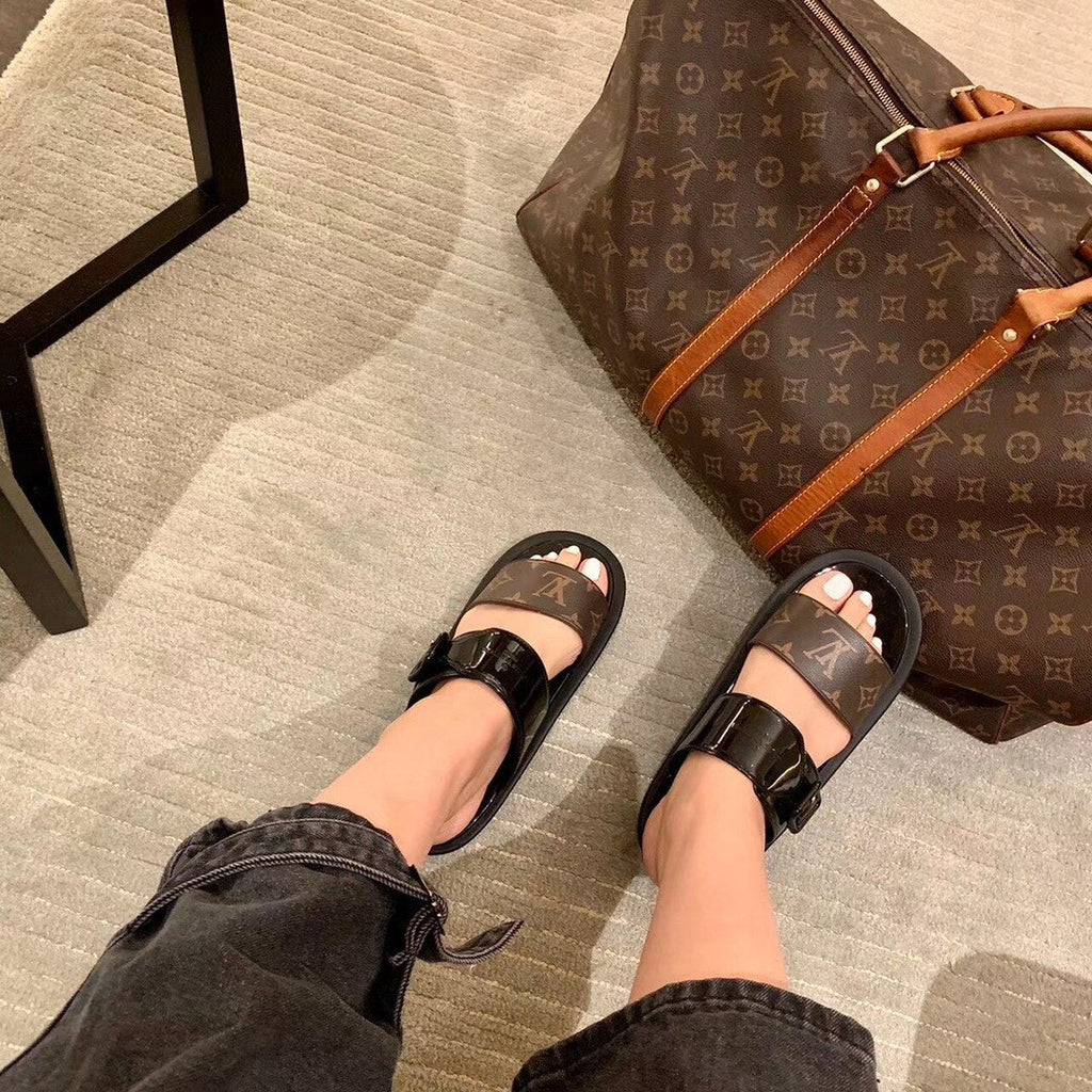Louis Vuitton Sunbath Flat Mules PVC Spring/Summer 2020 Collection 1A66WX Noir