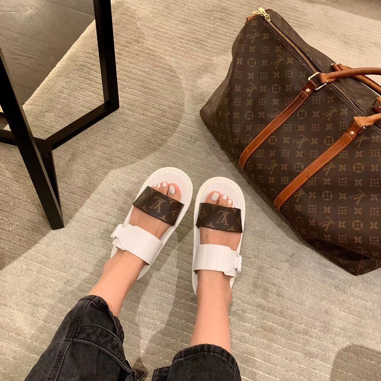Louis Vuitton Sunbath Flat Mules PVC Spring/Summer Collection White