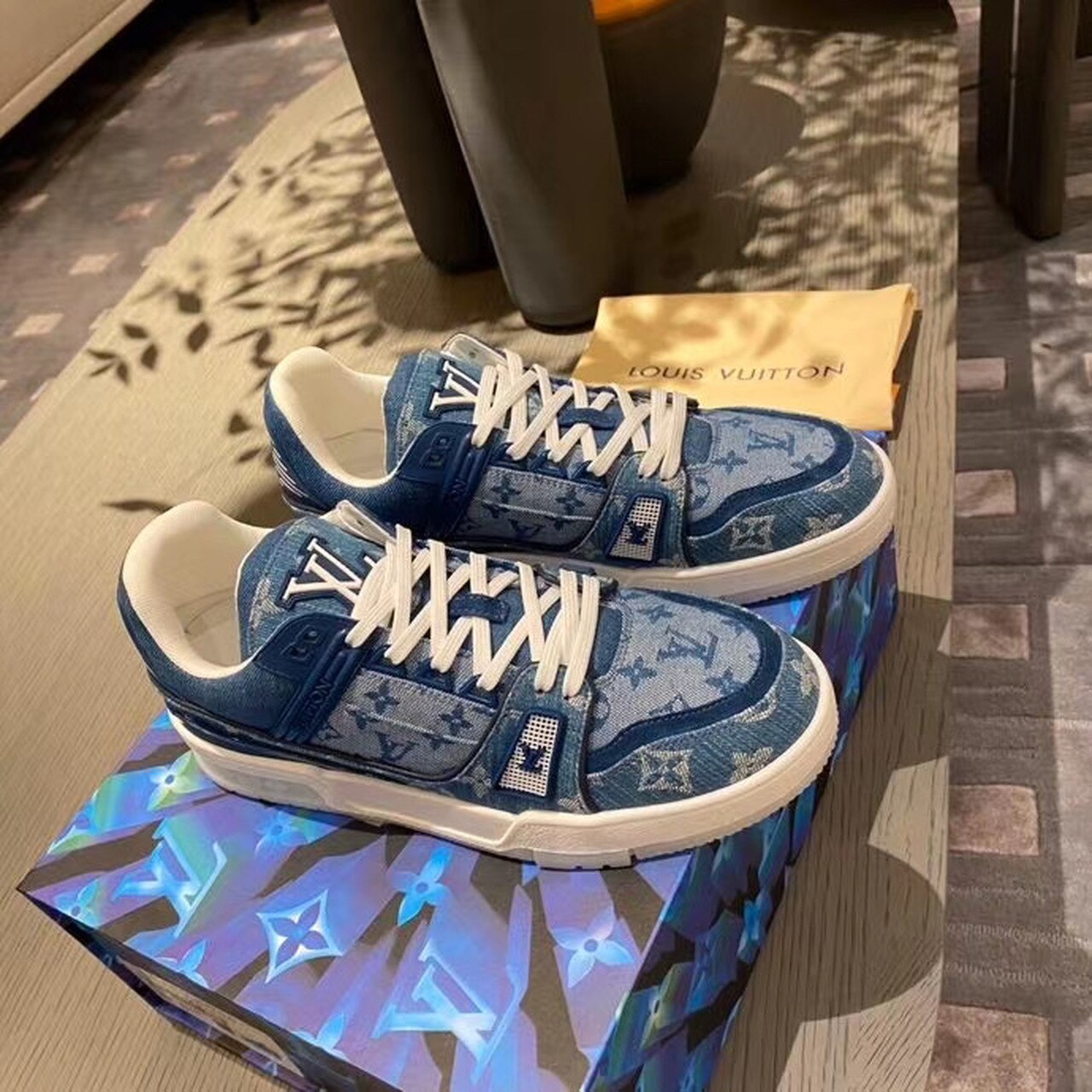 Louis Vuitton Trainer Sneakers Spring/Summer Collection 1A87F3 Denim Blue