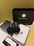 Chanel Pearl Beaded Embellished Sandals Calfskin Leather Spring/Summer Collection Black