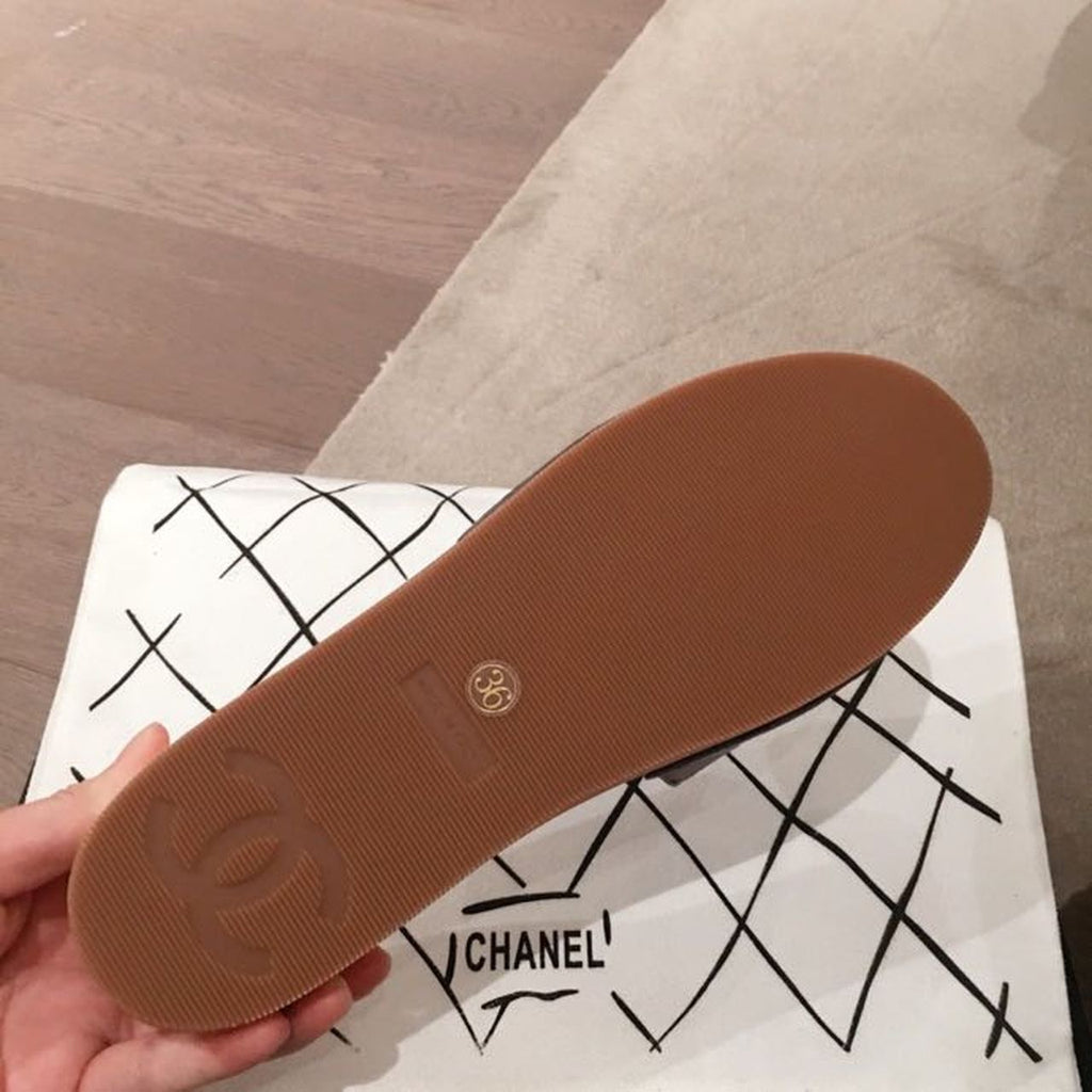 Chanel Cork Sandals Suede/Calfskin Leather Spring/Summer Collection, Grey/Black