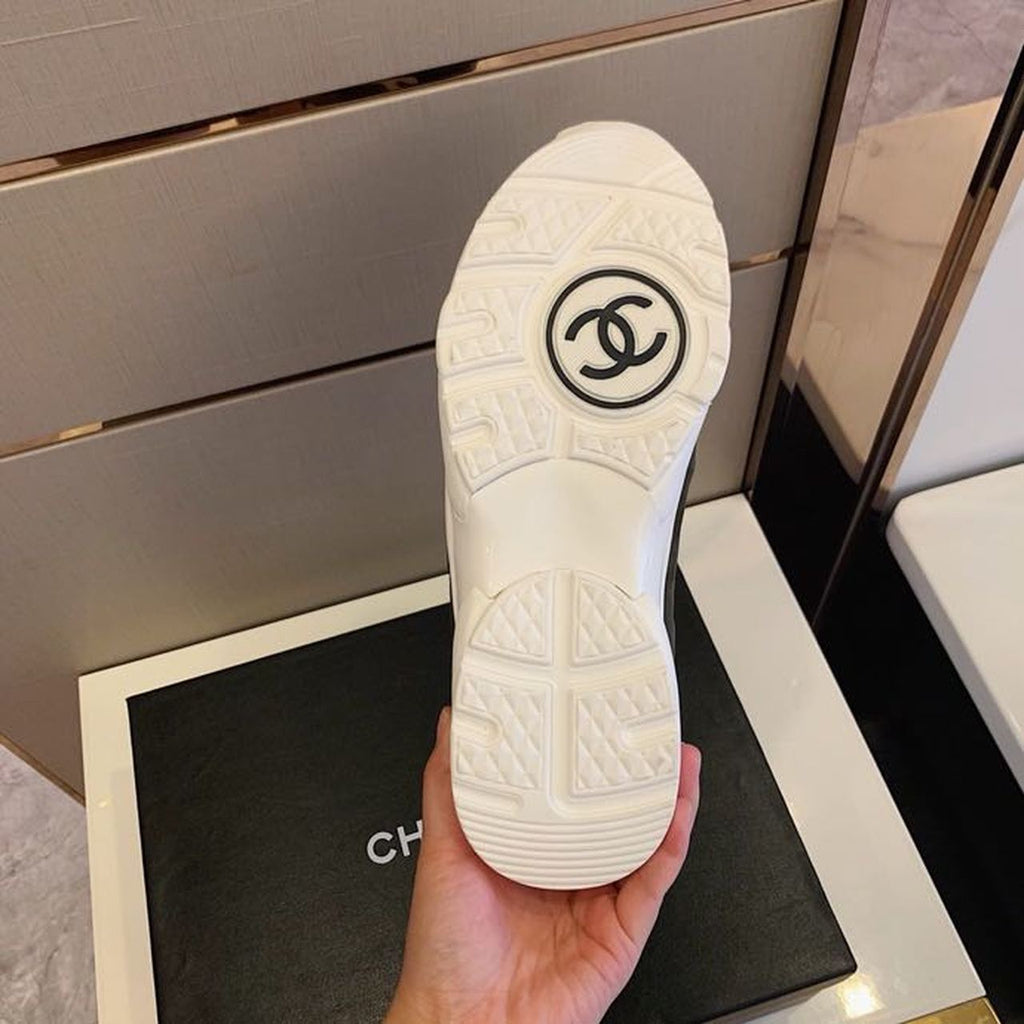 Chanel Nylon Trainer Sneakers Lambskin & Suede Leather Spring/Summer Collection Dark Green/Brown