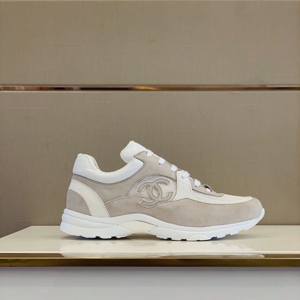 Chanel Nylon Trainer Sneakers Lambskin & Suede Leather Spring/Summer Collection White/Grey