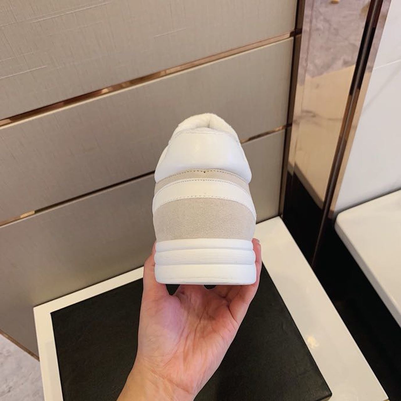 Chanel Nylon Trainer Sneakers Lambskin & Suede Leather Spring/Summer Collection White/Grey